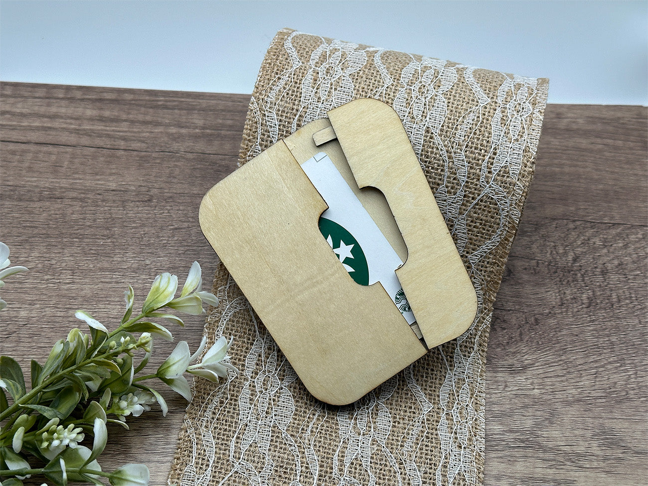 Personalized Gift Card Holder with Flower Design - LasedPres