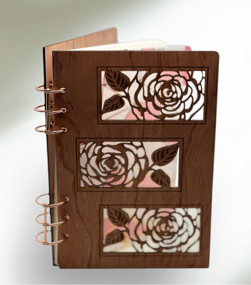 Personalized Wood Lasercut Notebook - LasedPres
