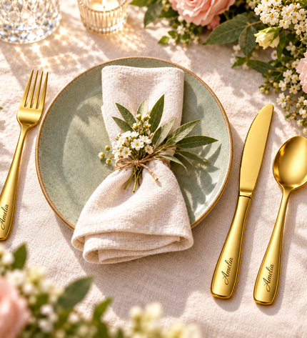 Personalized Dining Stainless Steel Flatware Set