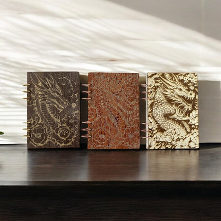 Wood Dragon-Flower Notebook - LasedPres