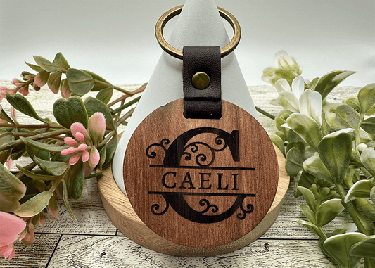 Personalized Round Wood Keychain - LasedPres