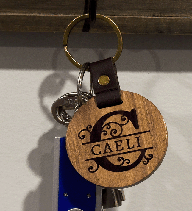 Personalized Round Wood Keychain - LasedPres
