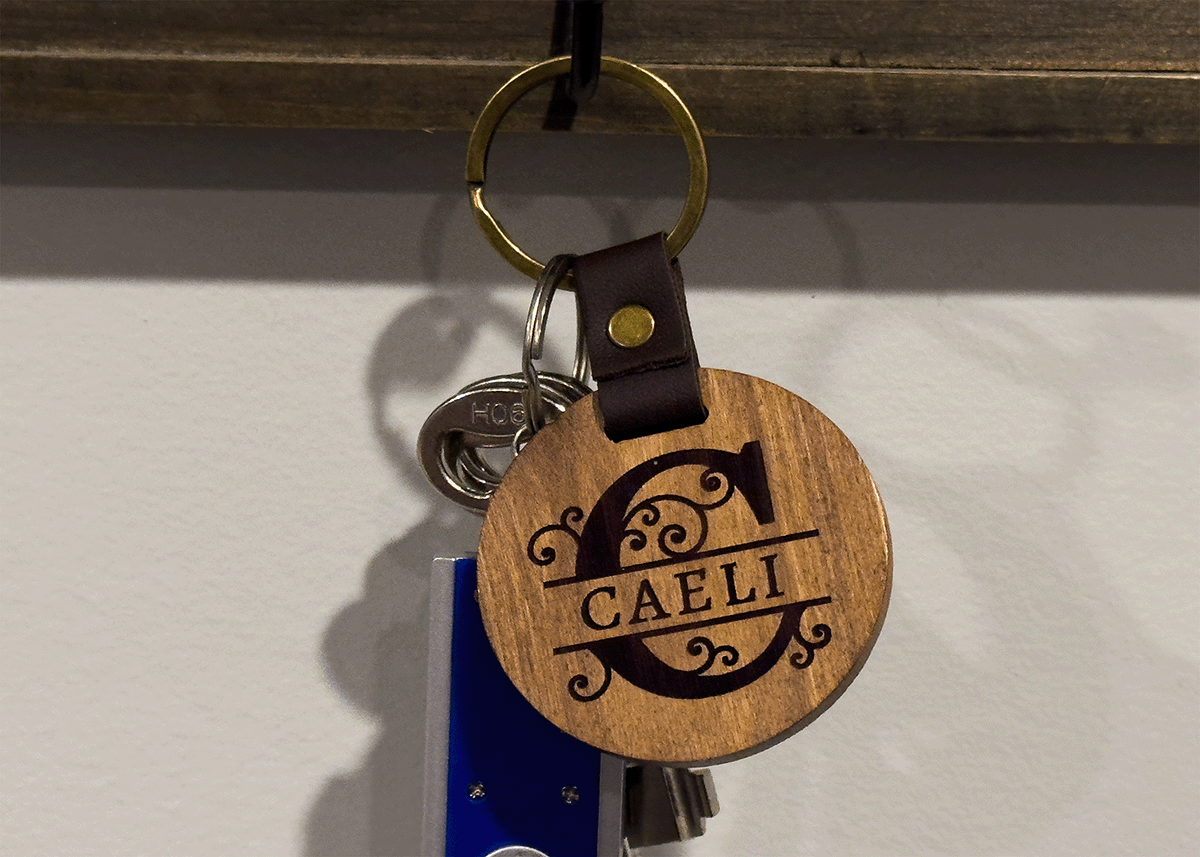 Personalized Round Wood Keychain - LasedPres