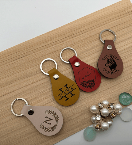 Personalized Leather Key Fob Keychain