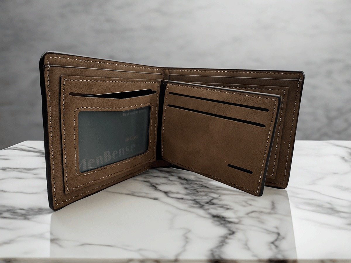 Personalized Slim Bifold Leather Wallet - LasedPres