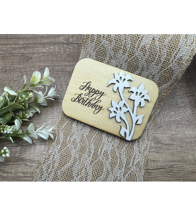 Personalized Gift Card Holder with Flower Design - LasedPres